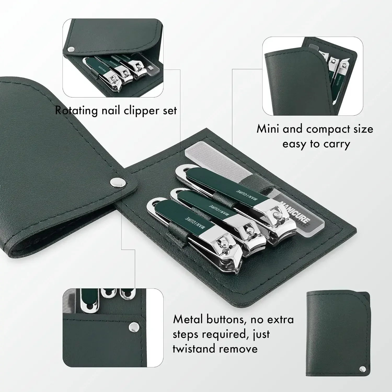,4 Pcs Men/Women Nail Clippers - Mens Grooming Travel Kit 评论和价格