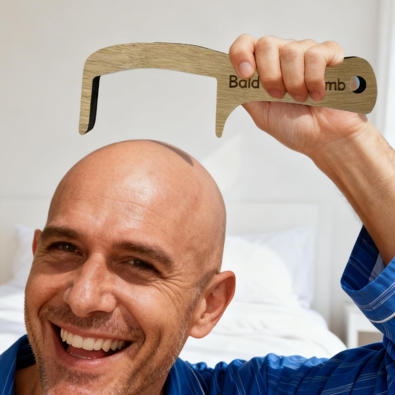 Wooden Bald Man Toothless Comb - Men'S Grooming Gifts 评论和价格