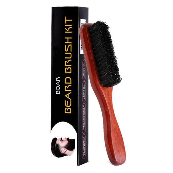 Beard Brush Wooden Long Handle - Mens Grooming Travel Kit 评论和价格