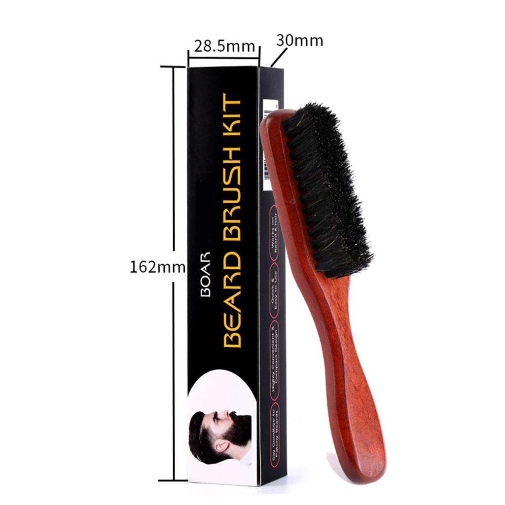 Beard Brush Wooden Long Handle - Mens Grooming Travel Kit 评论和价格
