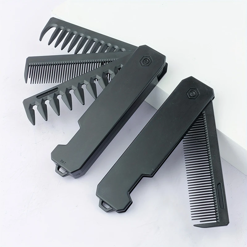 3-in-1 Folding Beard Comb for  - Mens Grooming Travel Kit 评论和价格